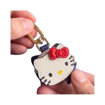 Pingente De Chaveiro De Couro Vintage Kawaii Hello Kitty, Charme Para Bolsa Japonesa, Presente De