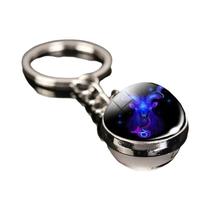 Pingente De Chaveiro De Metal Com Bola De Vidro Dupla Face Das 12 Constelações, Criativo, Presente