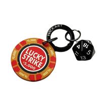 Pingente De Chaveiro Personalizado LuckyStrike Em Metal Cerâmico Envelhecido Com Formato De Dado