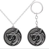 Pingente de chaveiro Witcher Wolf Head Geralt of Rivia Series