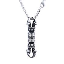 Pingente de colar Mantra Vajra de seis palavras com aço titânio C