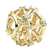 Pingente De Coração Em Prata 925 Com Ouro E Cruz De Vaga-lume Para Pulseiras DIY, Joias Exquisitas