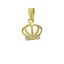 Pingente De Coroa Com Zircônias PRI Style Folheado A Ouro 18K Antialérgico Pingente De Coroa Com Zircônias PRI Style Folheado A Ouro 18K Antialérgico