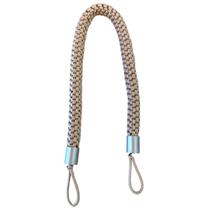 Pingente de Cortina Abraçadeira Bobal com Corda Trançada, na Cor Bege Pingente de Cortina Abraçadeira Bobal com Corda Trançada, na Cor Bege