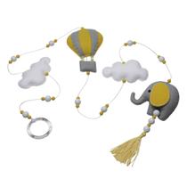 Pingente De Cortina Elefante Balão Cinza Bebê Infantil Pingente De Cortina Elefante Balão Cinza Bebê Infantil