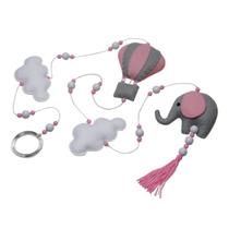 Pingente De Cortina Elefante Balão Rosa Quarto Bebê Infantil Menina Pingente De Cortina Elefante Balão Rosa Quarto Bebê Infantil Menina