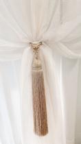 Pingente de Cortina Matte com Franja na Cor Bege