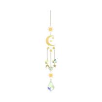Pingente De Cristal Arco-íris Estrela Lua Prisma Sininho De Vento Para Decoração De Janela De Jardim