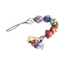 Pingente De Cristal De Cura Dos 7 Chakras Feito À Mão Para Carro, Reiki, Yoga, Meditação, Decoração