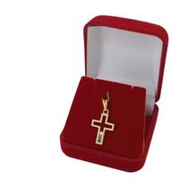 Pingente De Cruz Banhado a Ouro com Pedras Coloridas Bijou Art Pingente De Cruz Banhado a Ouro com Pedras Coloridas Bijou Art