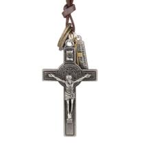 Pingente De Cruz De Jesus Cristo Retrô, Corda De Couro, Ornamento De Carro, Espelho Retrovisor,
