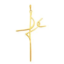 Pingente de Cruz Fé Crucifixo Folheado a Ouro 18k