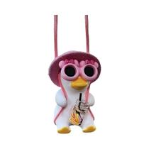 Pingente De Decoração De Carro De Pato Rosa Anime, Espelho Retrovisor Fofo, Ornamento Pendurado Para