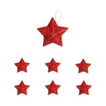 Pingente De Estrela Dourada Com Glitter Para Árvore De Natal 5CM Decorações Para Festas Em Casa