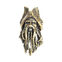 Pingente De Faca De Latão Com Rosto De Polvo Rei Pirata Para Cordão Paracord, Acessório EDC Para