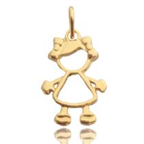 Pingente de Filhos Filha Menina Banhado a Ouro 18k Pingente de Filhos Filha Menina Banhado a Ouro 18k