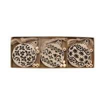 Pingente De Floco De Neve De Madeira Vintage 12PCS, Ornamentos De Natal Para Pendurar, Decoração De