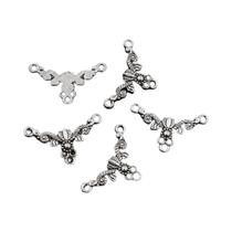 Pingente De Flor Em Liga De Bronze Prateado Antigo, Conector De Joias DIY Pequeno Vintage