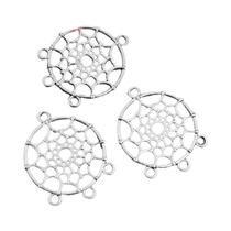 Pingente De Flor Em Liga De Bronze Prateado Antigo, Conector De Joias DIY Pequeno Vintage