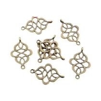 Pingente De Flor Em Liga De Bronze Prateado Antigo, Conector De Joias DIY Pequeno Vintage