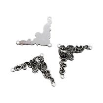 Pingente De Flor Em Liga De Bronze Prateado Antigo, Conector De Joias DIY Pequeno Vintage