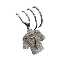 Pingente De Futebol Em Aço Inoxidável Titânio Para Homens E Mulheres, Corrente Hip Hop Com Número 7