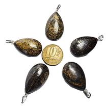 Pingente de Gota Lisa em Bronzita Natural com Pino em Prata 950 - Colar Elegante e Sofisticado Pingente de Gota Lisa em Bronzita Natural com Pino em Prata 950 - Colar Elegante e Sofisticado