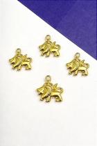 Pingente de Leão em ABS Dourado - Pacote com 10 Peças Pingente de Leão em ABS Dourado - Pacote com 10 Peças
