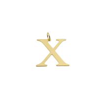 Pingente de Letra X Banhado em Ouro 18K