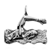 Pingente de Natação Nadador Masculino Em Prata - 95918