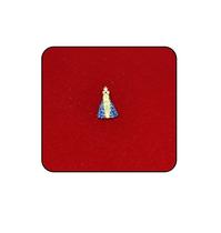 Pingente de nossa senhora da aparecida pequeno com pedrinha ouro 18k-750