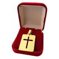 Pingente De Ouro 18k 750 Chapa de cruz com 6g ping grande