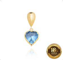 Pingente De Ouro 18k 750 Coração 7mm De Zircônia