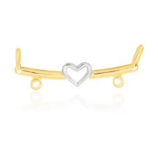 Pingente de Ouro 18k Canga de Coração com 2 Lugares Pingente de Ouro 18k Canga de Coração com 2 Lugares