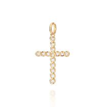 Pingente de ouro 18k feminino cruz cravejado pedra zircônias rommanel 542775