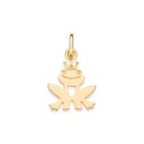 Pingente de ouro 18k feminino infantil rommanel disney príncipe sapo 542825