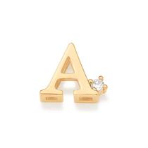 Pingente de ouro 18k feminino letra cravejado zircônia rommanel 542479