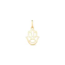 Pingente de Ouro 18k Mão Hamsa Vazado
