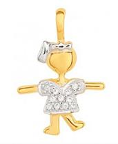 Pingente De Ouro 18k Menina Com Zircônias Pingente De Ouro 18k Menina Com Zircônias