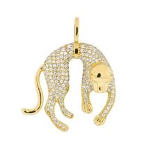 Pingente de ouro 18k Pantera Grande Cravejada