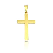 Pingente de Ouro 18k Pequeno Masculino Crucifixo Chapado Banhado a Ouro