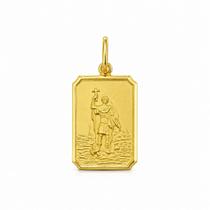 Pingente de Ouro 18K Santo Expedito Retangular - Joia Exclusiva