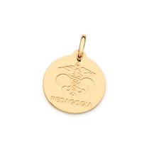 Pingente de ouro 18k unissex psicologia medalha símbolo rommanel 542274