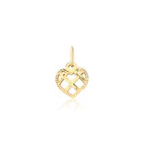 Pingente De Ouro Coração Vazado Diamantado 18k Pm52 Pingente De Ouro Coração Vazado Diamantado 18k Pm52