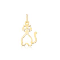 Pingente De Ouro Gato Cat Vazado Puro 18k Pm44
