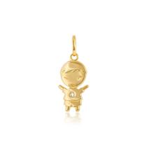 Pingente de Ouro modelo Menino oriental com 1 Diamante