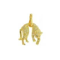 Pingente de Pantera Cravejado Banhado Ouro - Jhulias Joias e Semi Joias