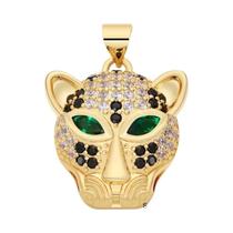 Pingente de Pantera, Leão e Leopardo Banhado a Ouro 18k com Zircônia - Para Joias DIY