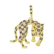 Pingente de Pantera, Leão e Leopardo Banhado a Ouro 18k com Zircônia - Para Joias DIY