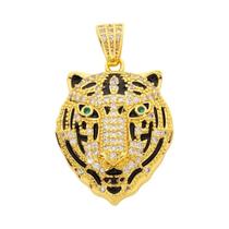 Pingente de Pantera, Leão e Leopardo Banhado a Ouro 18k com Zircônia - Para Joias DIY